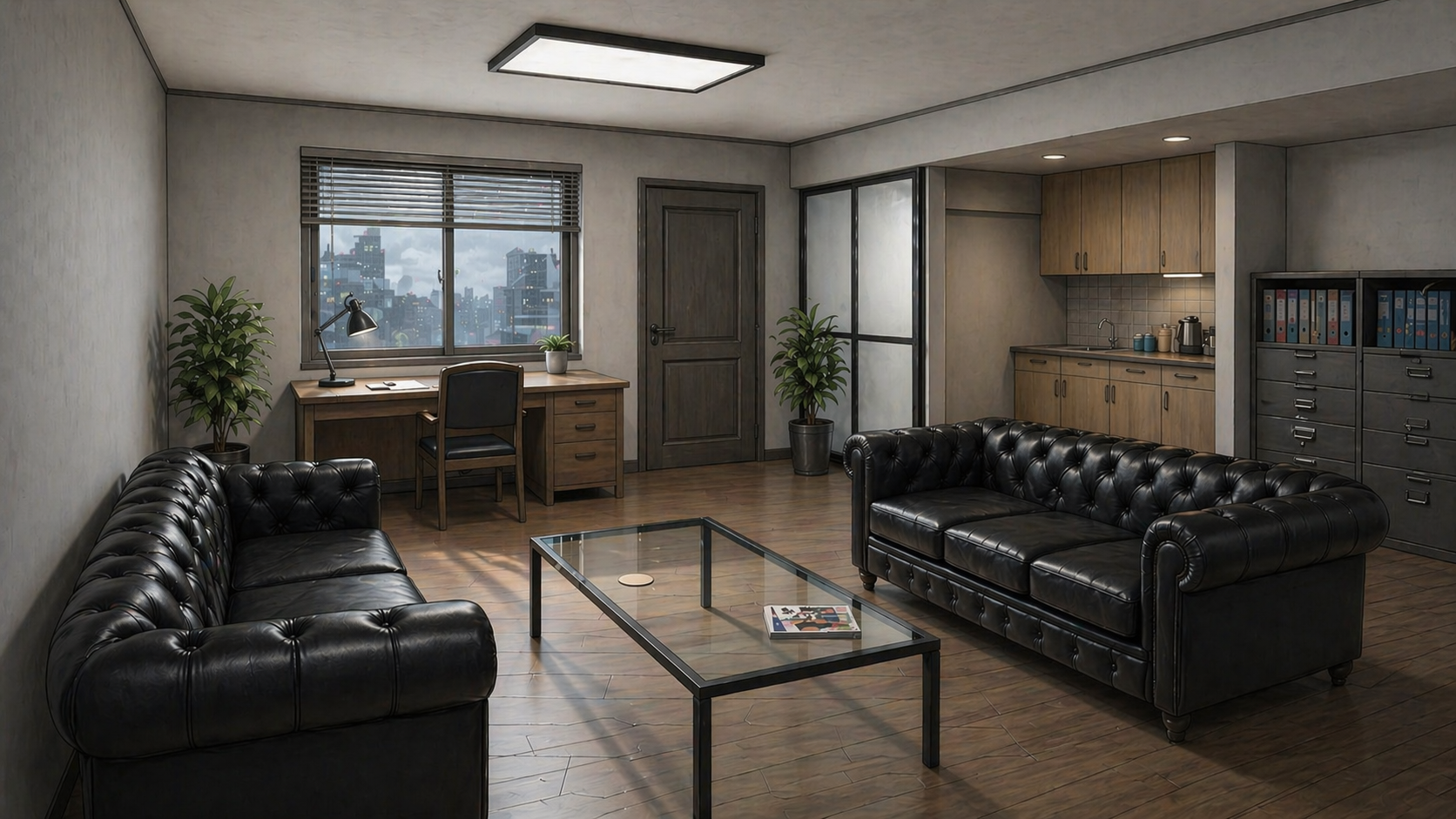 御厨探偵事務所の室内